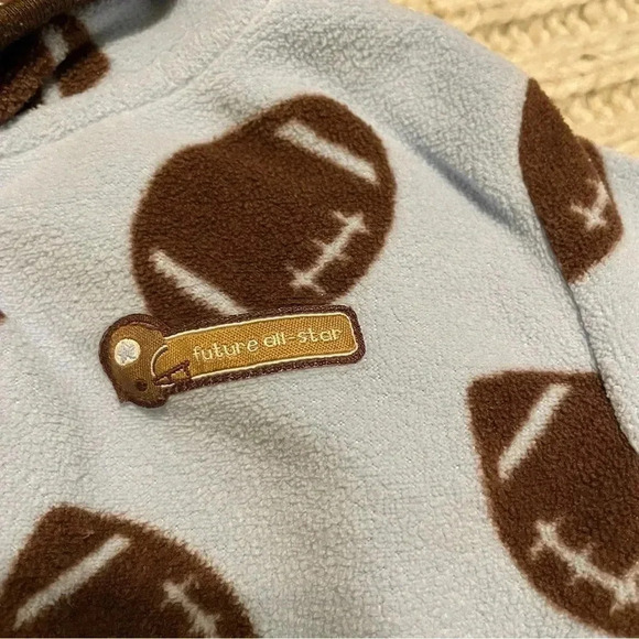 Carter’s 18-24 months blue fleece football hoodie with buttons - Picture 4 of 5